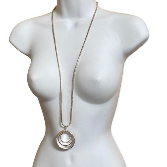 ALFANI Long Silvertone Orb Necklace - Picture 7 of 8